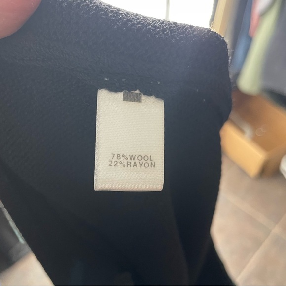 St. John Caviar Black Wool Blend Santana Knit Pants Trouser wide leg Size 8 - Picture 10 of 11